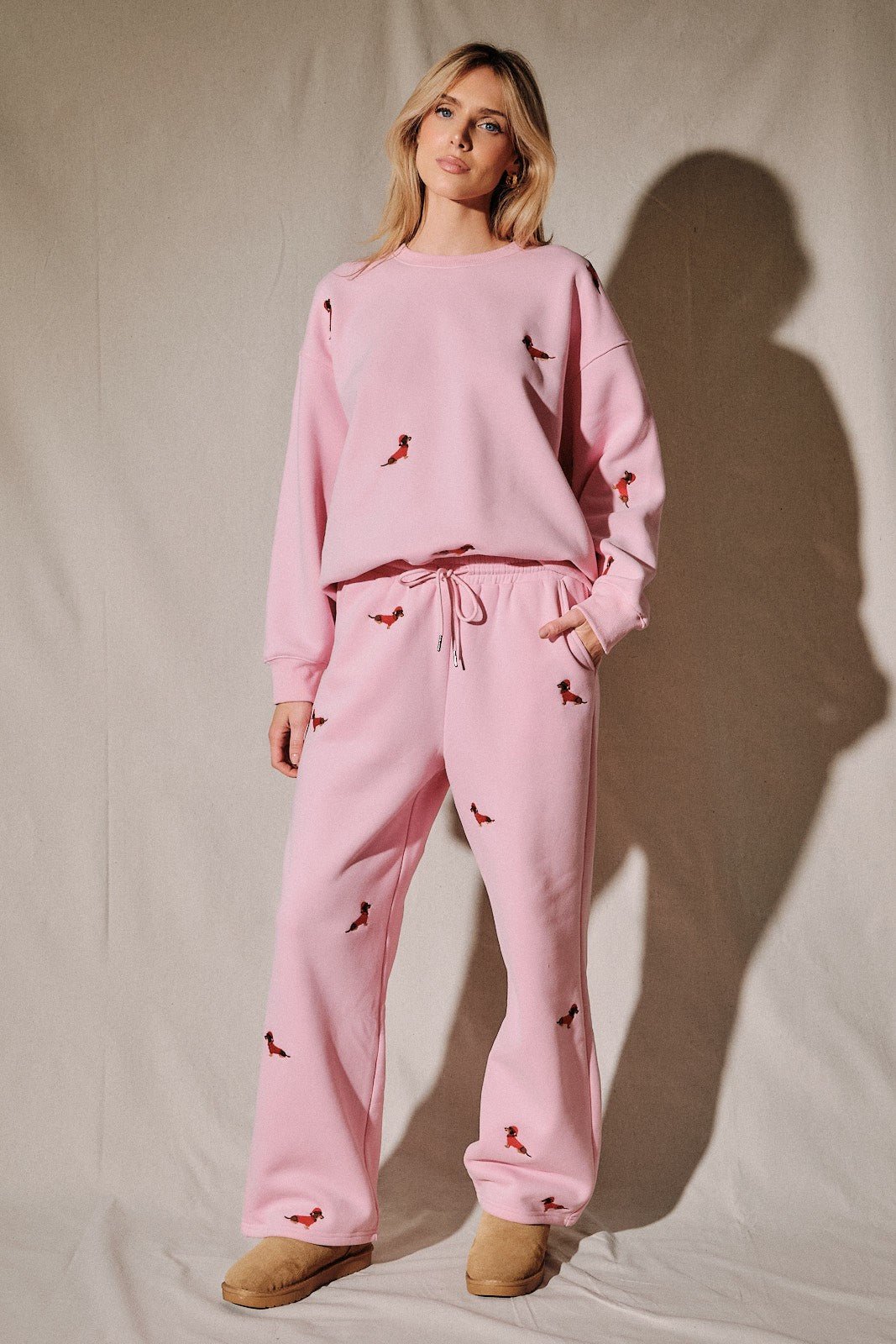 Dog Days Embroidered Dachshund Sweatpants - Westly