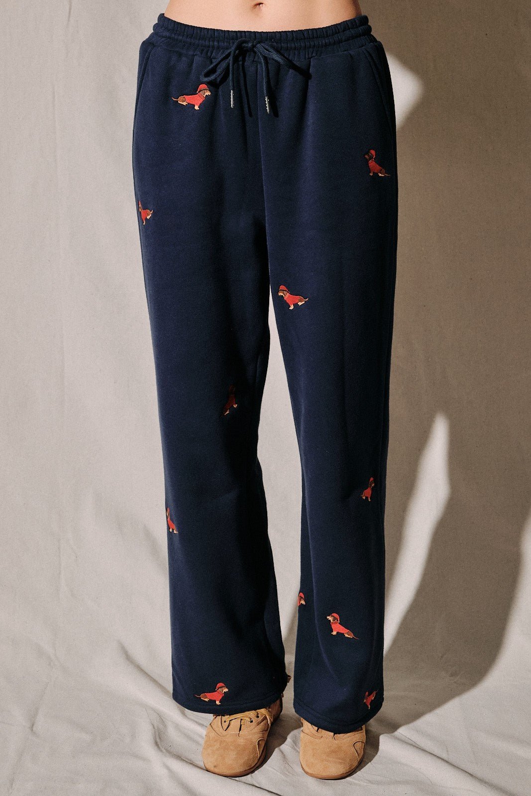 Dog Days Embroidered Dachshund Sweatpants - Westly