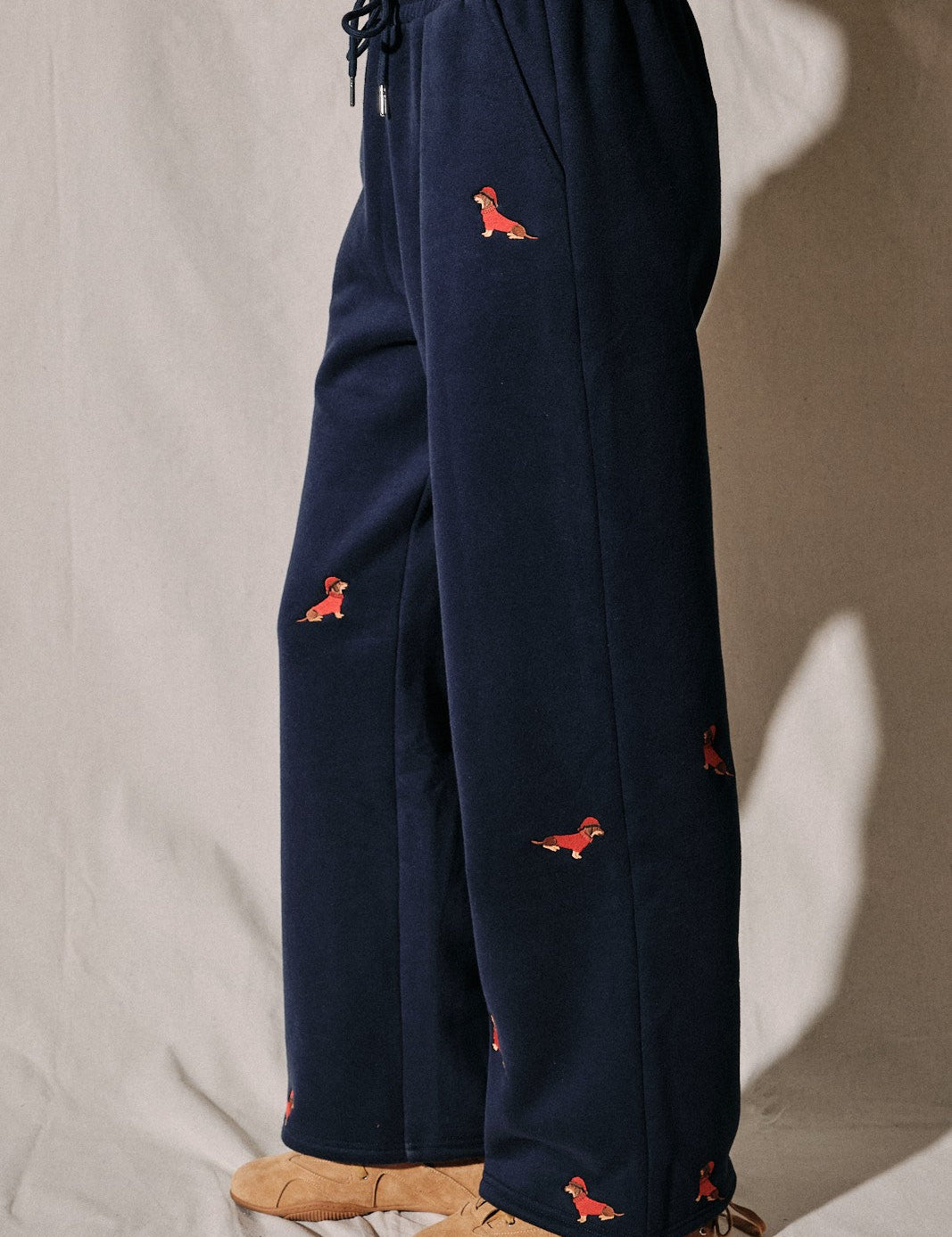 Dog Days Embroidered Dachshund Sweatpants - Westly