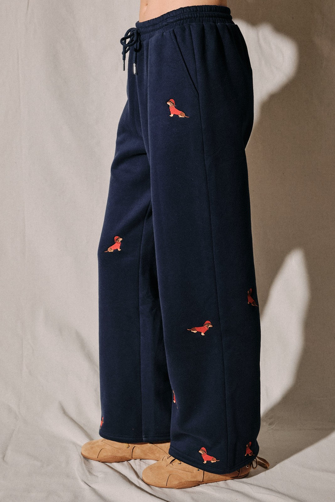 Dog Days Embroidered Dachshund Sweatpants - Westly