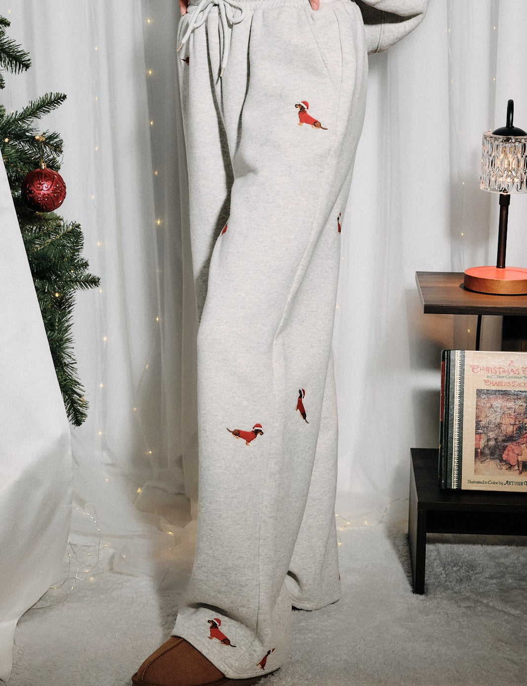 Dog Days Embroidered Dachshund Sweatpants - Westly