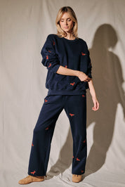 Dog Days Embroidered Dachshund Sweatpants - Westly