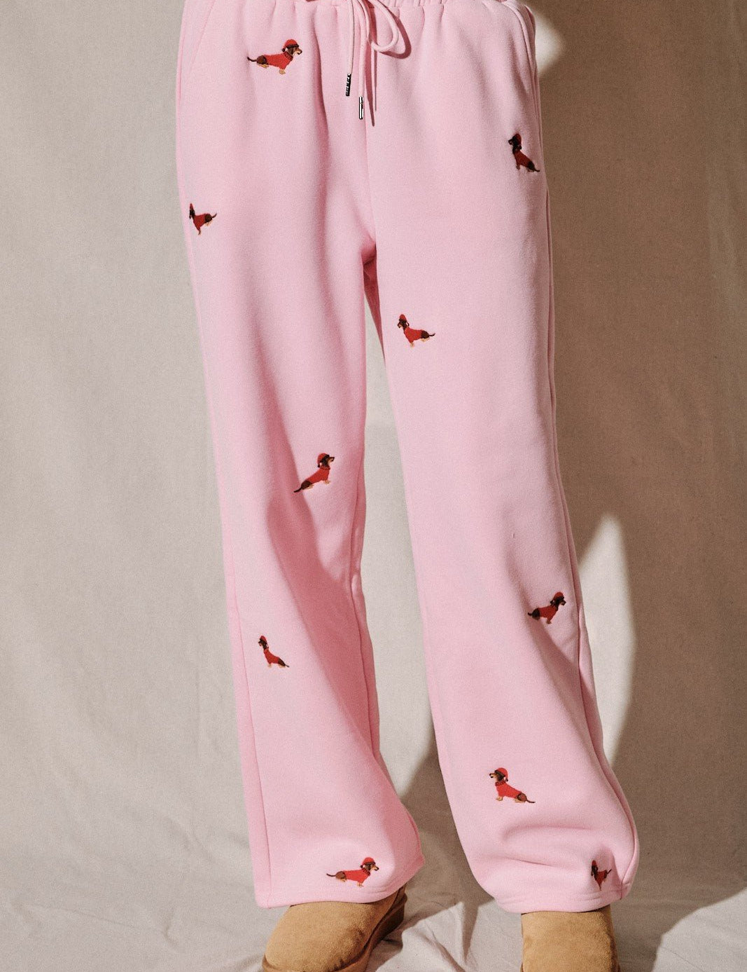 Dog Days Embroidered Dachshund Sweatpants - Westly