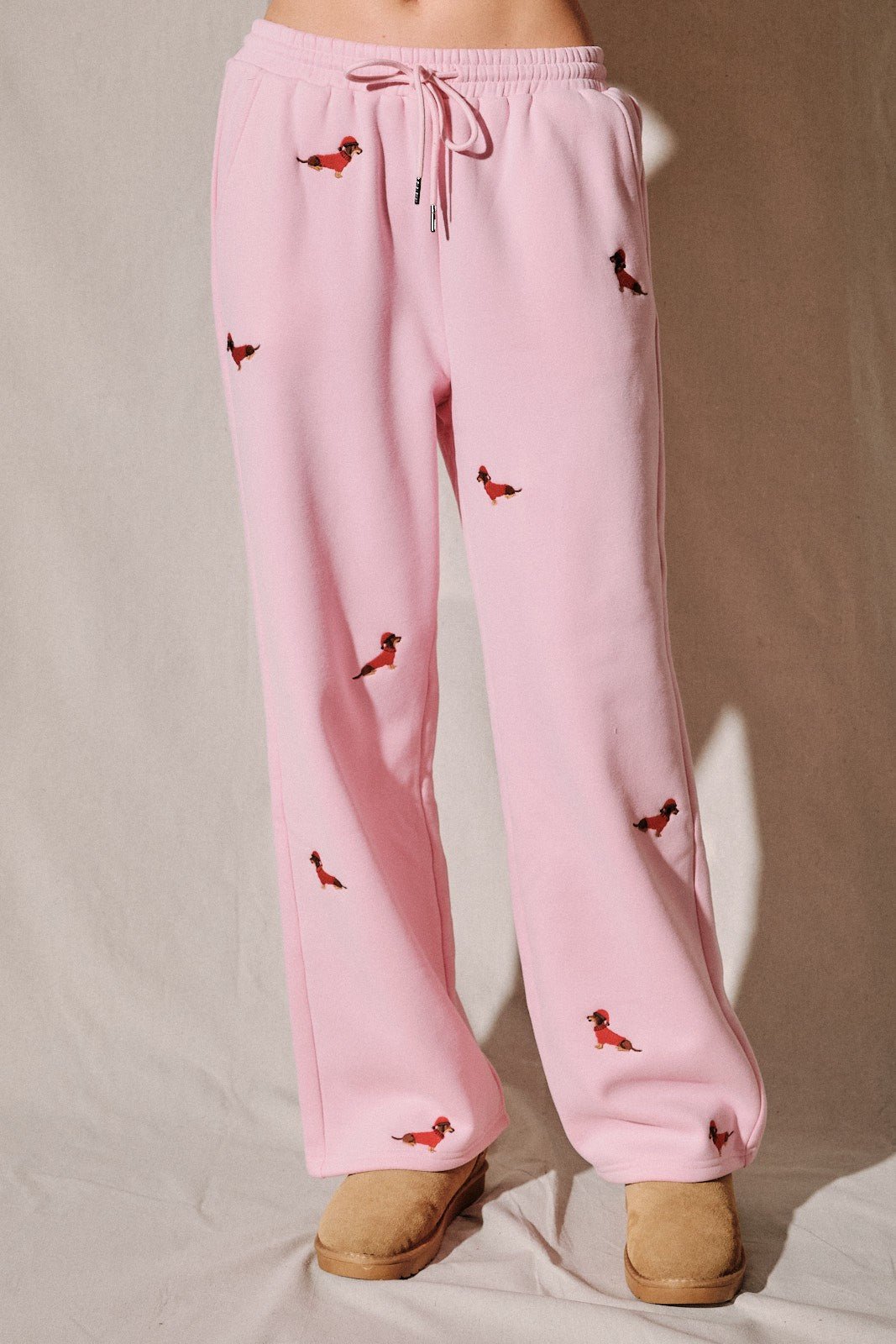 Dog Days Embroidered Dachshund Sweatpants - Westly