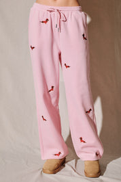 Dog Days Embroidered Dachshund Sweatpants - Westly