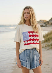 Dolly Lace - Patched Americana Oversized Tee [PRE - ORDER 4/30] - Westly