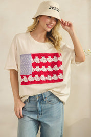 Dolly Lace - Patched Americana Oversized Tee [PRE - ORDER 4/30] - Westly