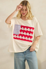Dolly Lace - Patched Americana Oversized Tee [PRE - ORDER 4/30] - Westly