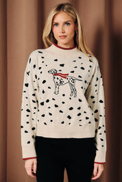 Domino Dalmatian Mock Neck Sweater - Westly