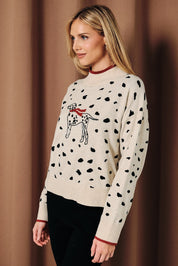 Domino Dalmatian Mock Neck Sweater - Westly