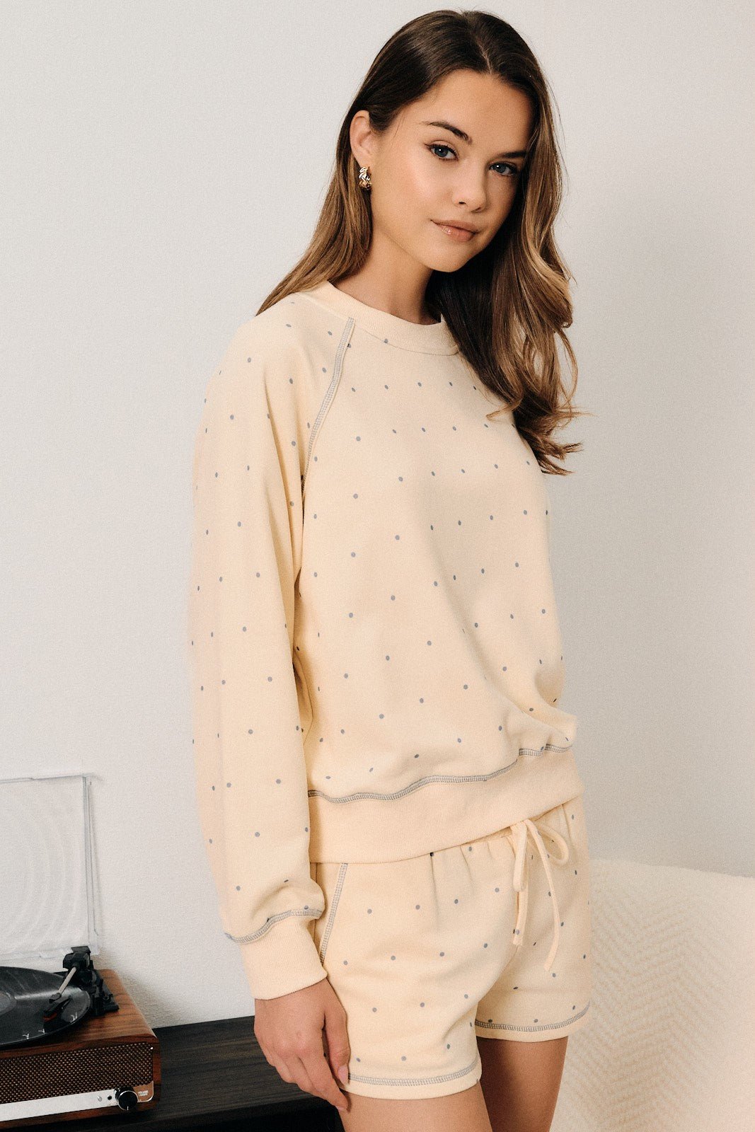 Dot Theory Contrast Stitch Sweatshirt - Westly