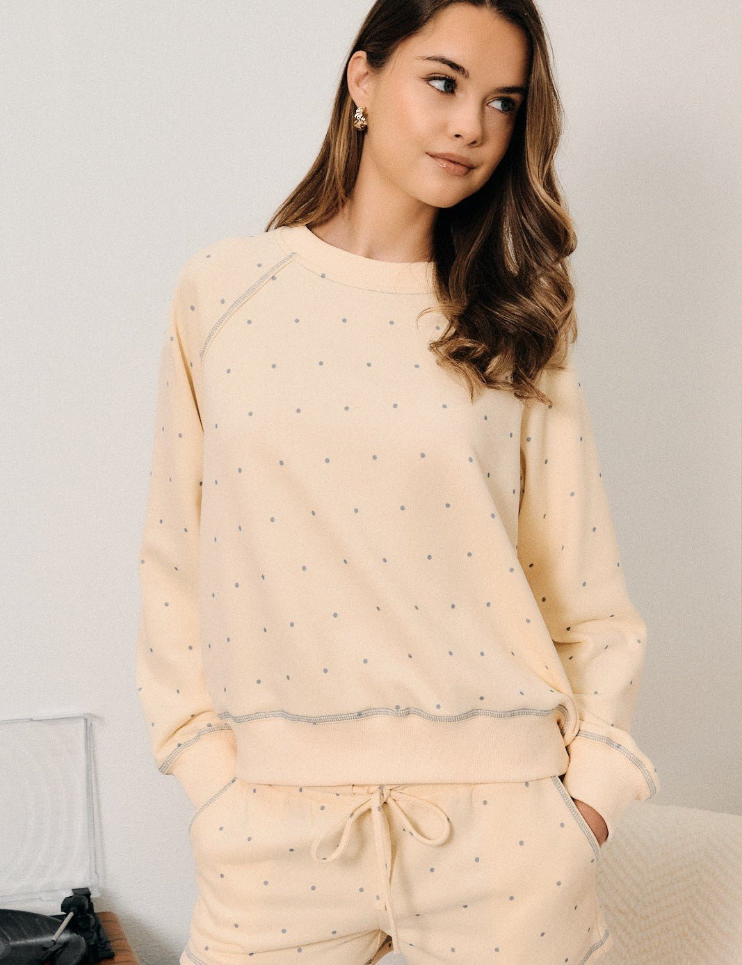 Dot Theory Contrast Stitch Sweatshirt - Westly