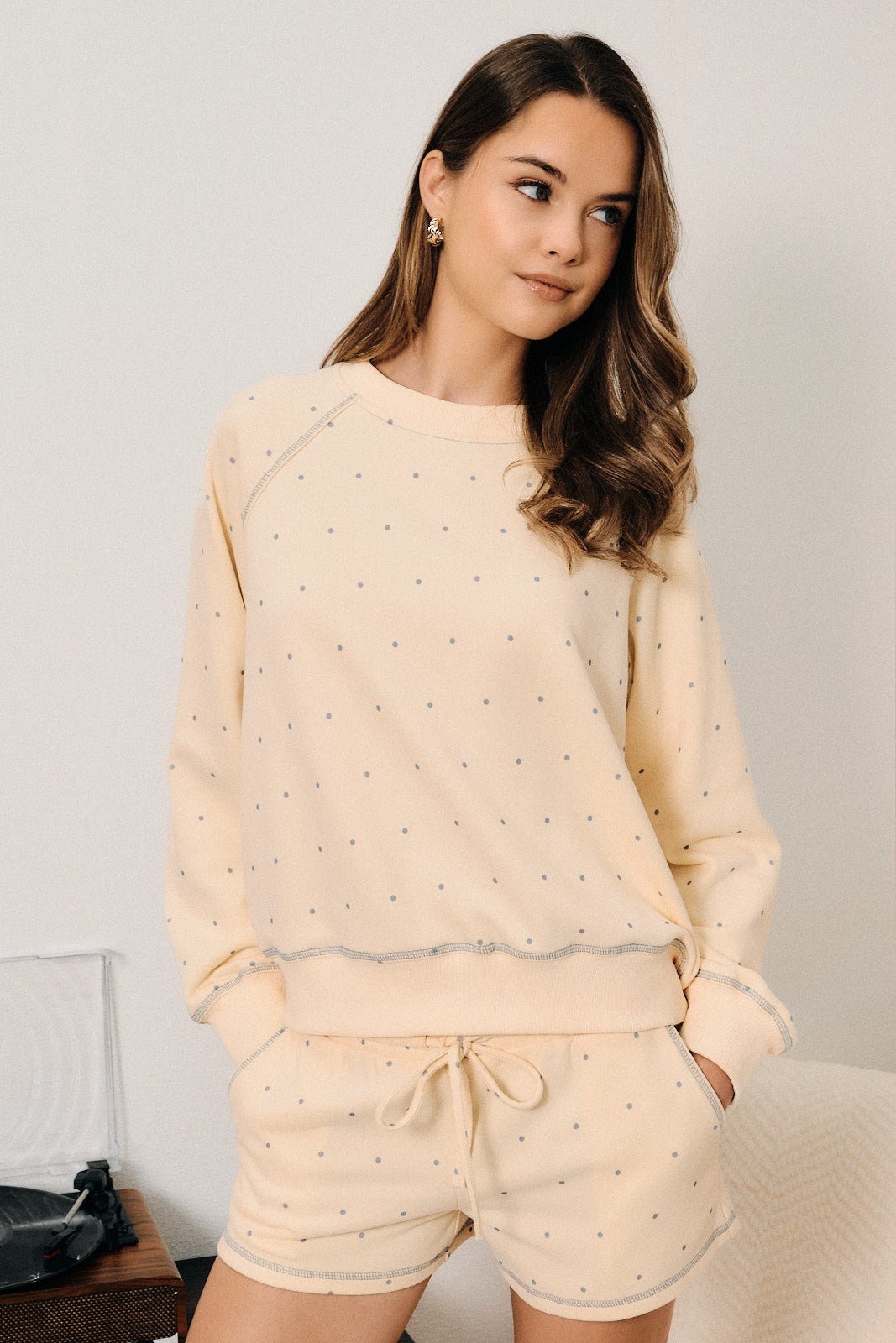Dot Theory Contrast Stitch Sweatshirt - Westly