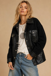 Double Feature Faux Leather Sherpa Shacket - Westly
