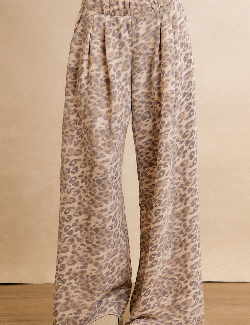Downtime Leopard Wide Leg Pants - Westly