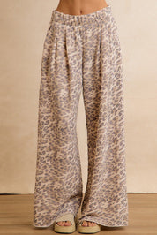 Downtime Leopard Wide Leg Pants - Westly
