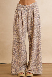 Downtime Leopard Wide Leg Pants - Leopard