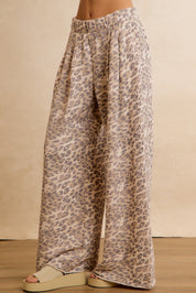 Downtime Leopard Wide Leg Pants - Leopard