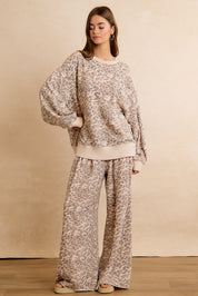 Downtime Leopard Wide Leg Pants - Leopard