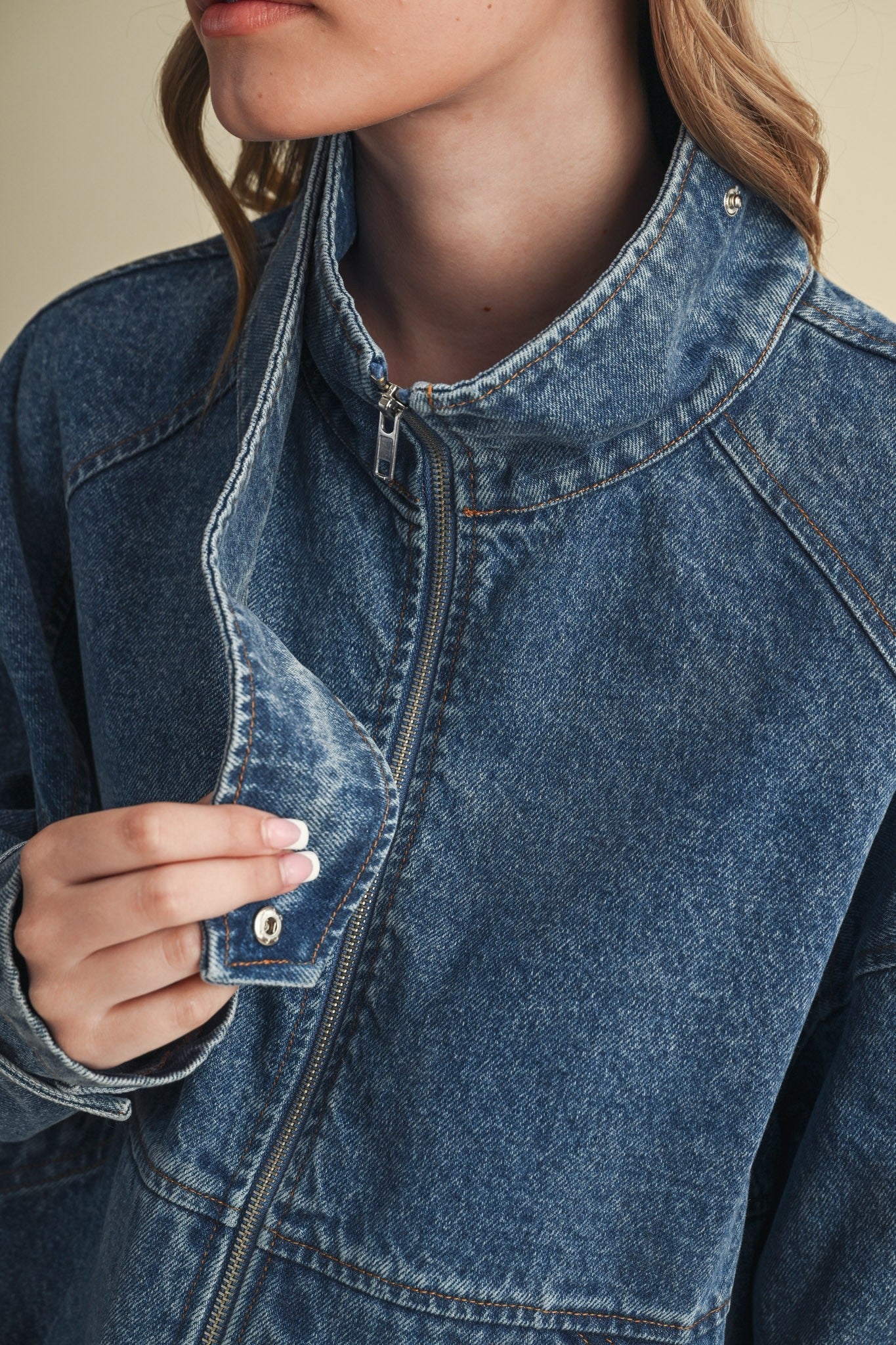 Draw the Line Drawstring Denim Jacket - Westly