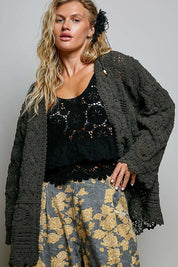 Dream On Open Knit Chenille Cardigan - Westly