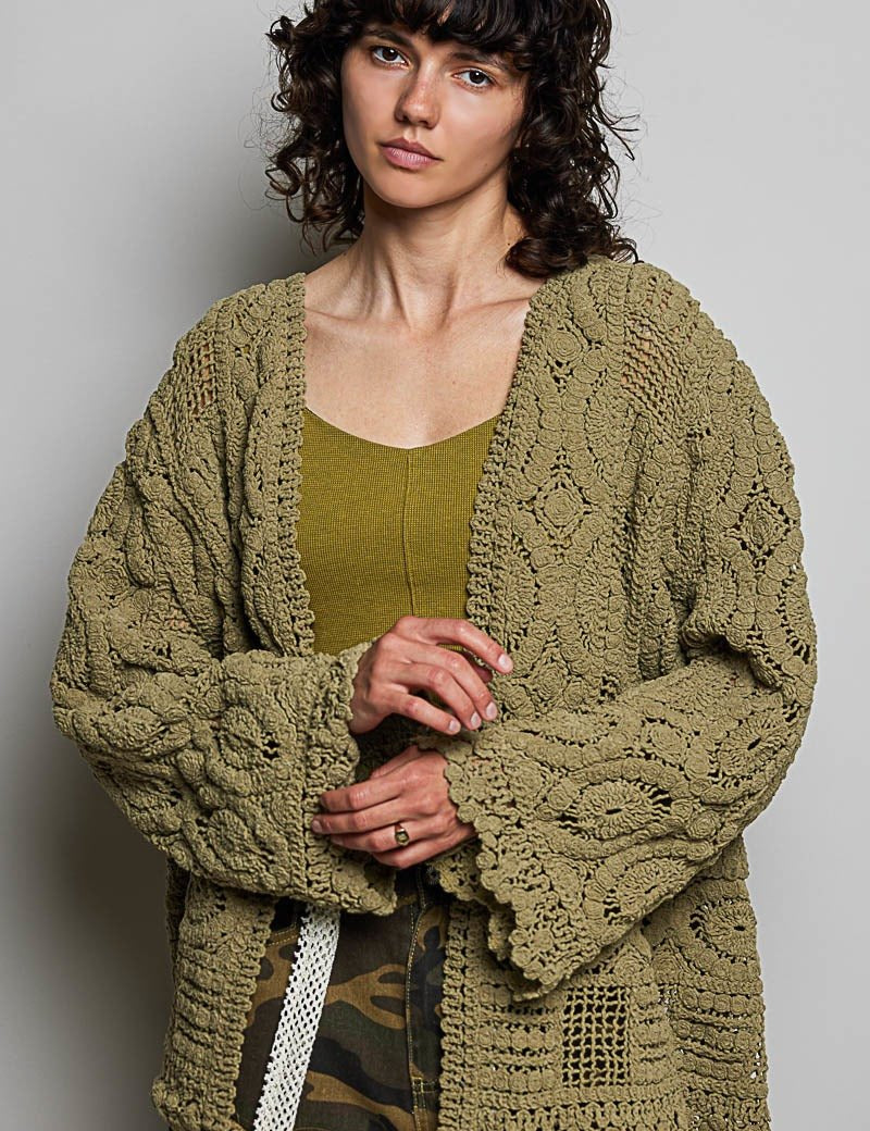 Dream On Open Knit Chenille Cardigan - Westly