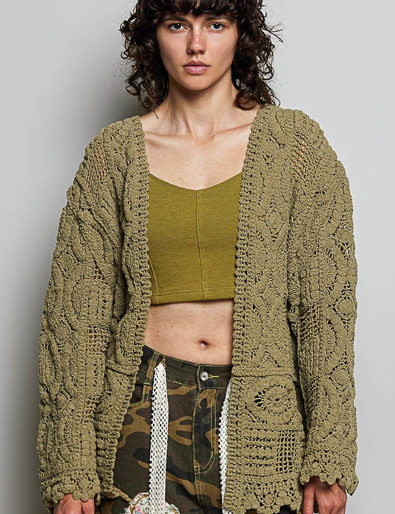 Dream On Open Knit Chenille Cardigan - Westly