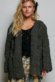 Dream On Open Knit Chenille Cardigan - Westly