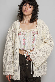 Dream On Open Knit Chenille Cardigan - Westly