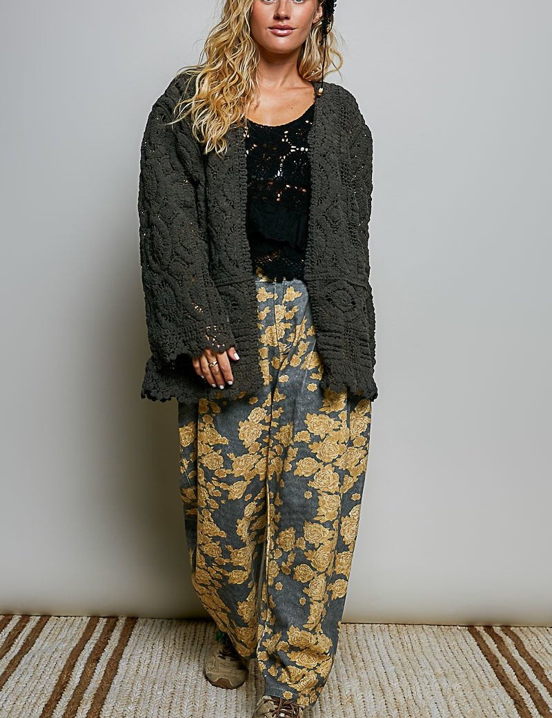 Dream On Open Knit Chenille Cardigan - Westly