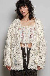 Dream On Open Knit Chenille Cardigan - Westly