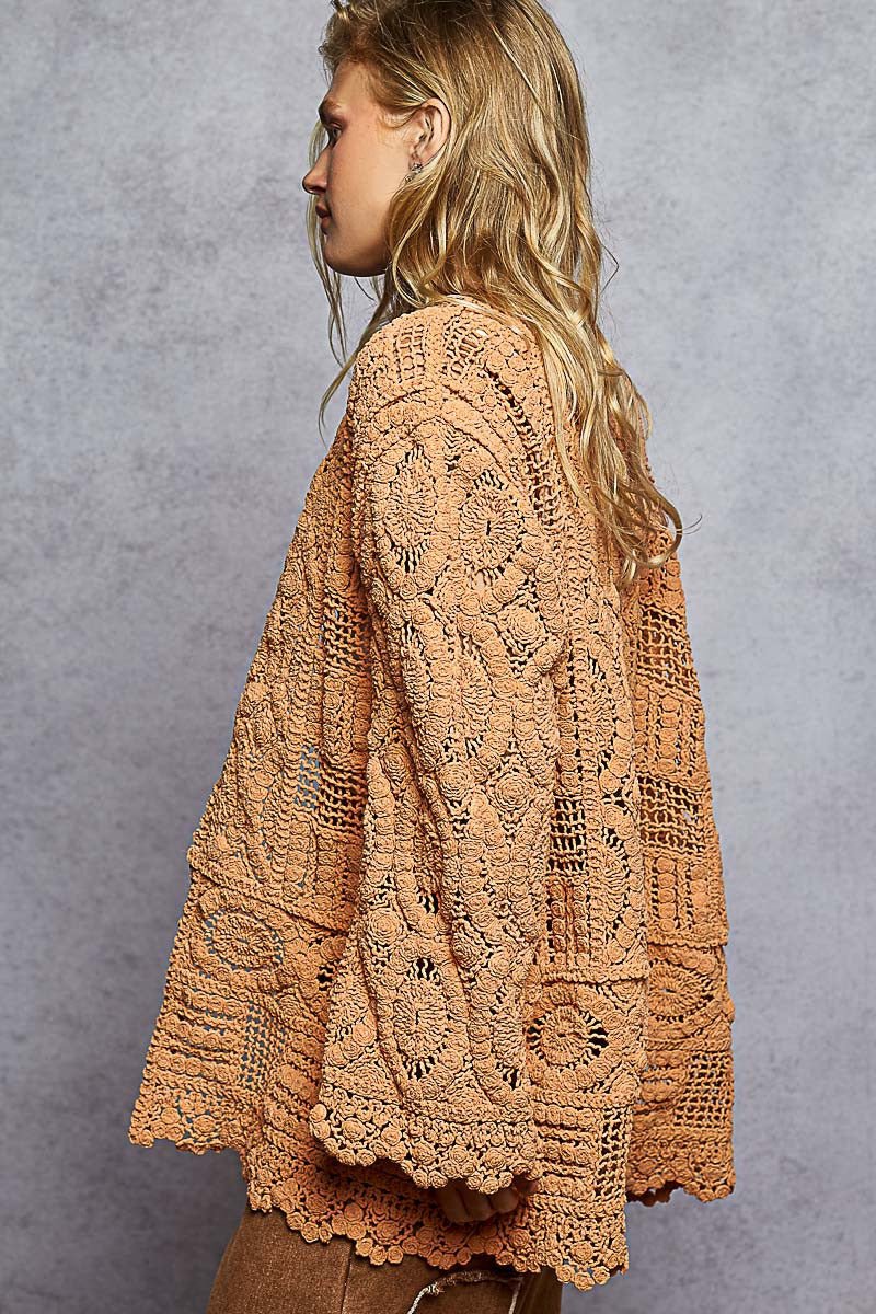 Dream On Open Knit Chenille Cardigan - Westly
