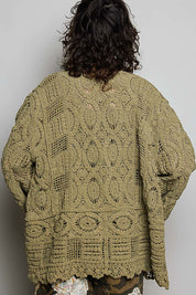 Dream On Open Knit Chenille Cardigan - Westly