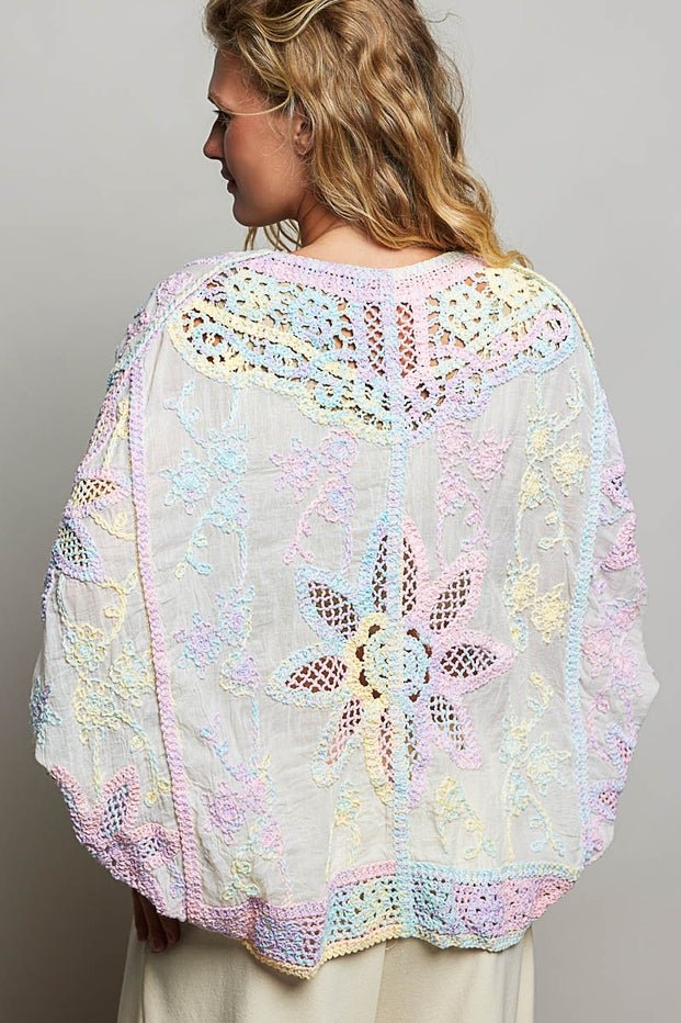 Dreamweaver Oversized Batwing Sleeve Crochet Cardigan - Westly
