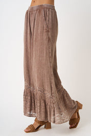 Driftvale Lace Hem Gauze Pants - Westly
