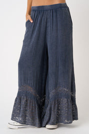 Driftvale Lace Hem Gauze Pants - Westly