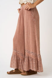 Driftvale Lace Hem Gauze Pants - Westly