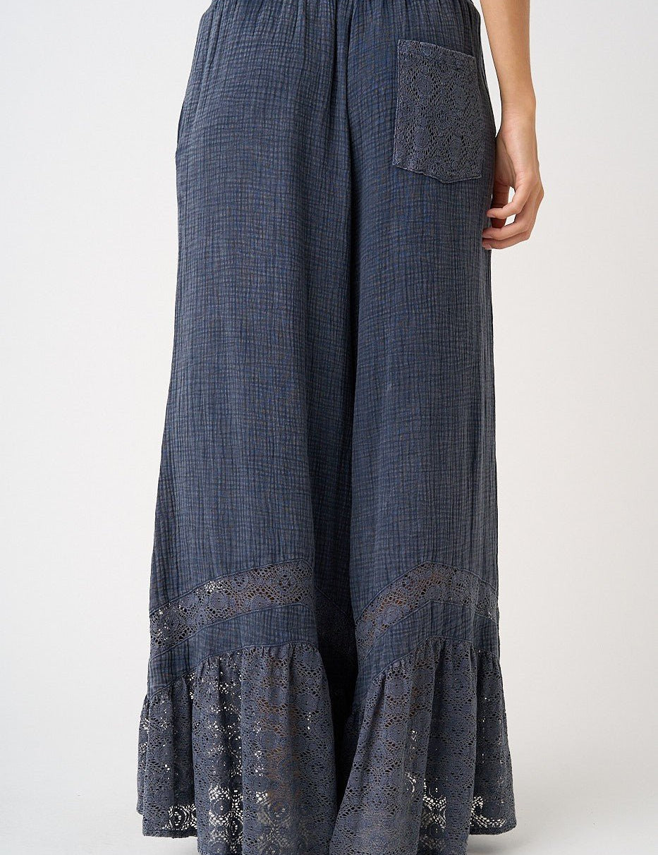 Driftvale Lace Hem Gauze Pants - Westly