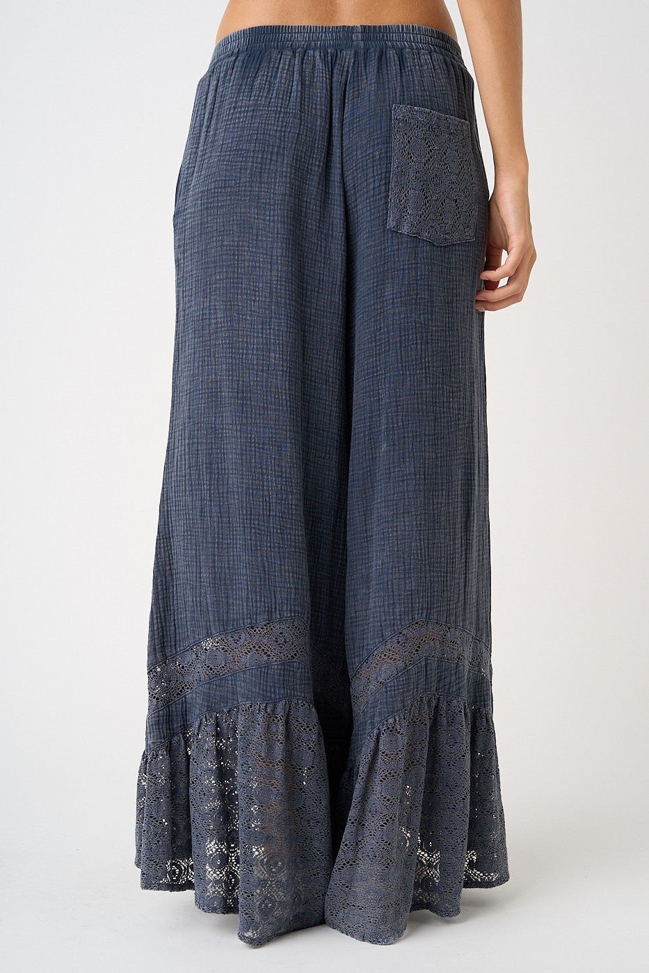 Driftvale Lace Hem Gauze Pants - Westly