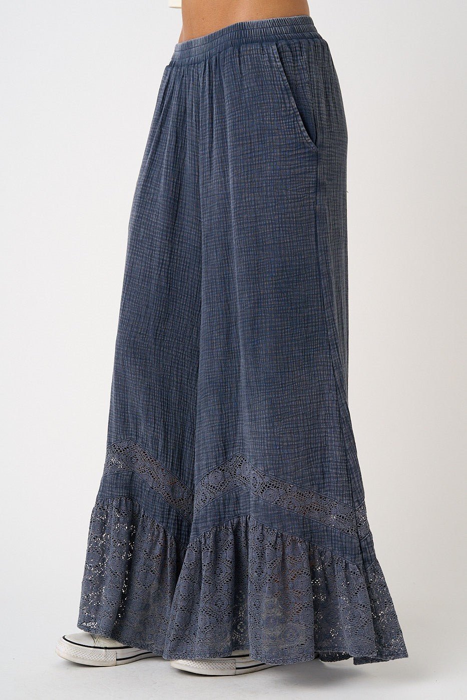 Driftvale Lace Hem Gauze Pants - Westly