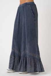 Driftvale Lace Hem Gauze Pants - Westly