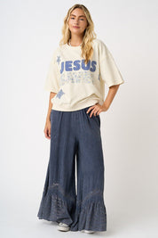 Driftvale Lace Hem Gauze Pants - Westly