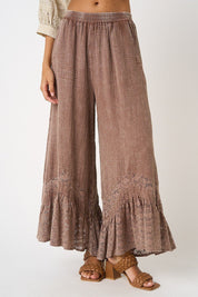 Driftvale Lace Hem Gauze Pants - Westly