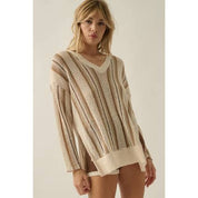 Driftwood Crochet - Knit Oversized V - Neck Sweater - Westly