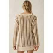 Driftwood Crochet - Knit Oversized V - Neck Sweater - Westly
