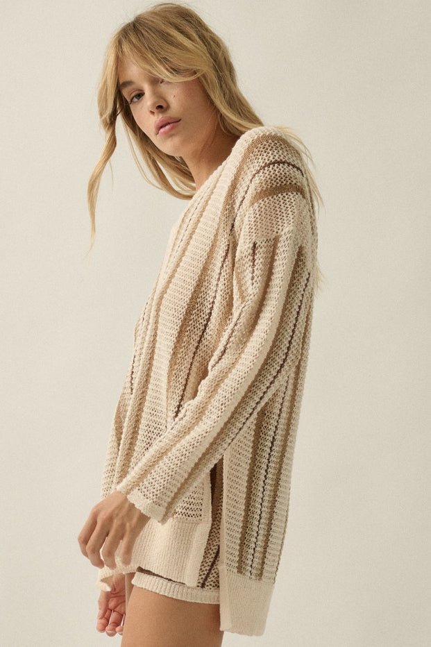 Driftwood Crochet - Knit Oversized V - Neck Sweater - Westly