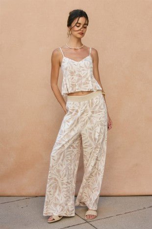 Driftwood Dreams Decorative Waist Wide Leg Pants - Westly