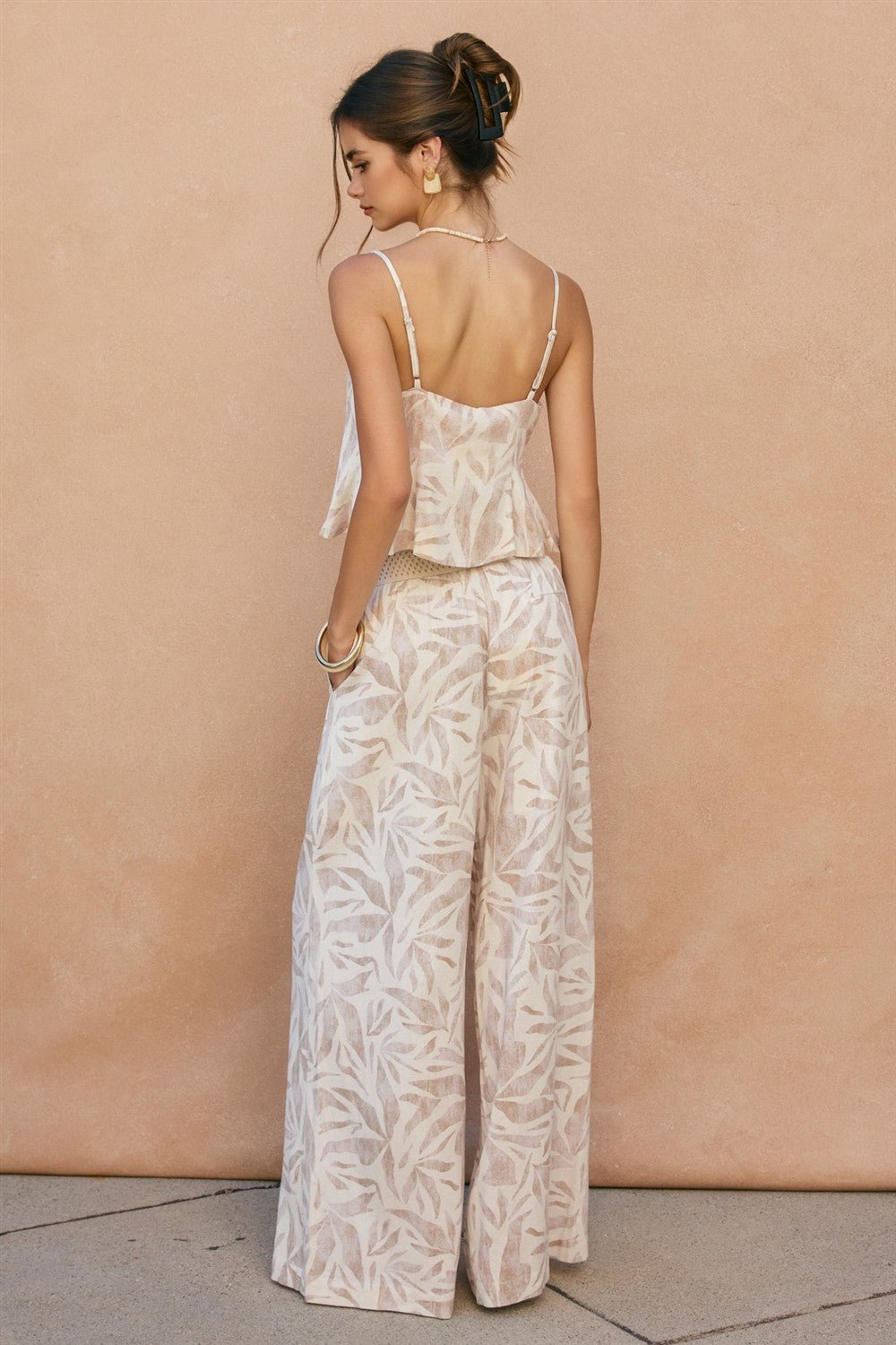 Driftwood Dreams Decorative Waist Wide Leg Pants - Westly