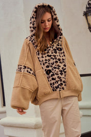Driggs Leopard Sherpa Zip-Up Hoodie - Westly