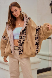 Driggs Leopard Sherpa Zip-Up Hoodie - Westly